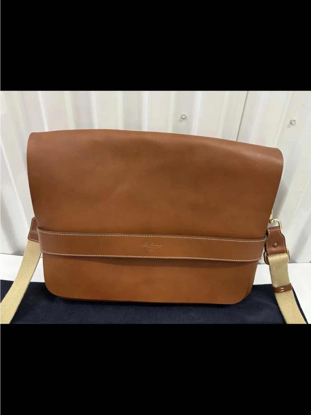 Boldrini Selleria Leather Messenger Bag Crossbody Tan Brown Satchel Italy Luxury